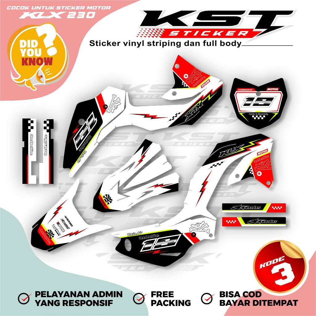 Decal Klx 230 sm / Decal klx / Decal Klx Super Glosy Premium ST. 03