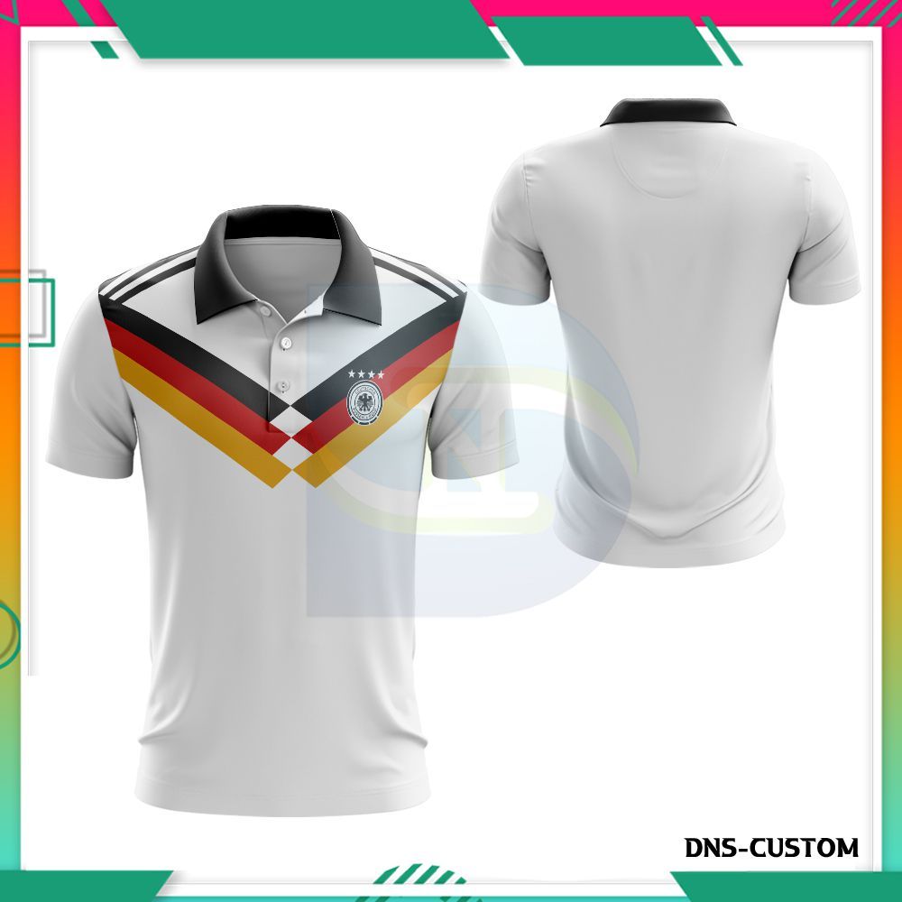 Kaos Polo German Cowok Lengan Pendek Simpel/Baju Jersey Pria Jerman Dryfit Fullprint