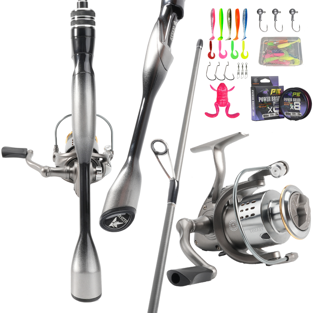 Set Alat Pancing Lengkap Joran Carbon Spinning Ultra Light & Reel Spinning 2000/3000 Gratis Senar PE