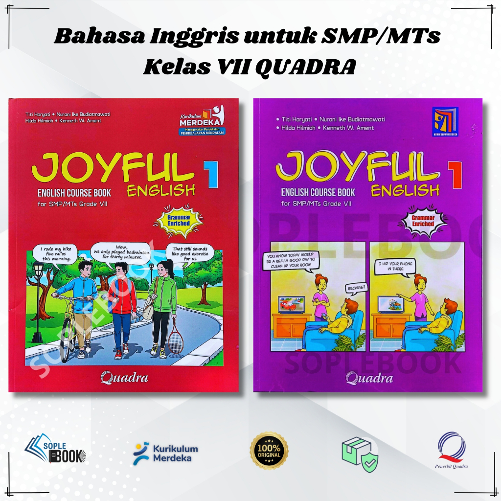 Buku Joyful English Course Book Untuk SMP/Mts Kelas 7 Quadra Kurikulum Merdeka