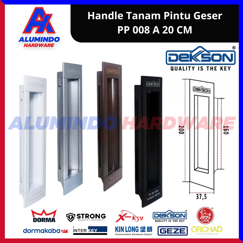 Handle Tanam Pintu Geser Dekson PP 008 A 20 CM