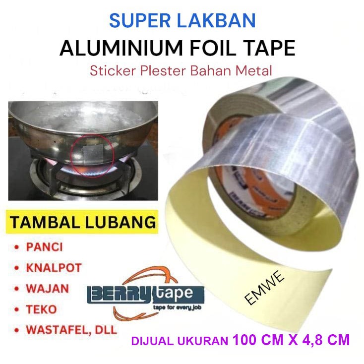 1 Meter Plester Lakban Alumunium Foil tahan panas / Tambal panci metal knalpot serbaguna