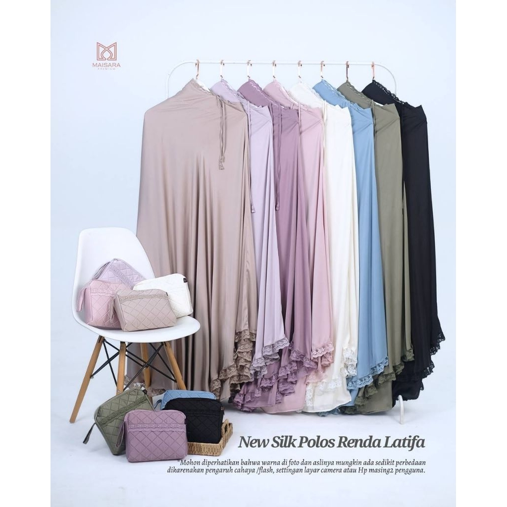 MUKENA SILK POLOS NEW LACE MAISARA PREMIUM | MUKENA SILK POLOS MAISARA PREMIUM