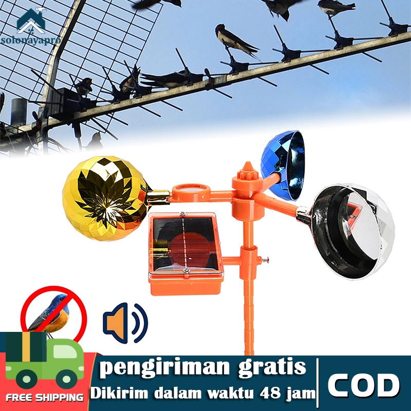 Pengusir burung tenaga surya burung Pengusir burung berputar 360 derajat alat burung tenaga surya pe