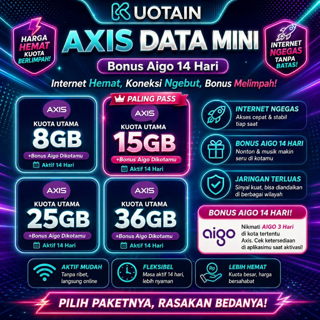 Aigo Kuota Data Mini Axis 14 Hari/Axis Paket Data Mini Aigo 14 Hari