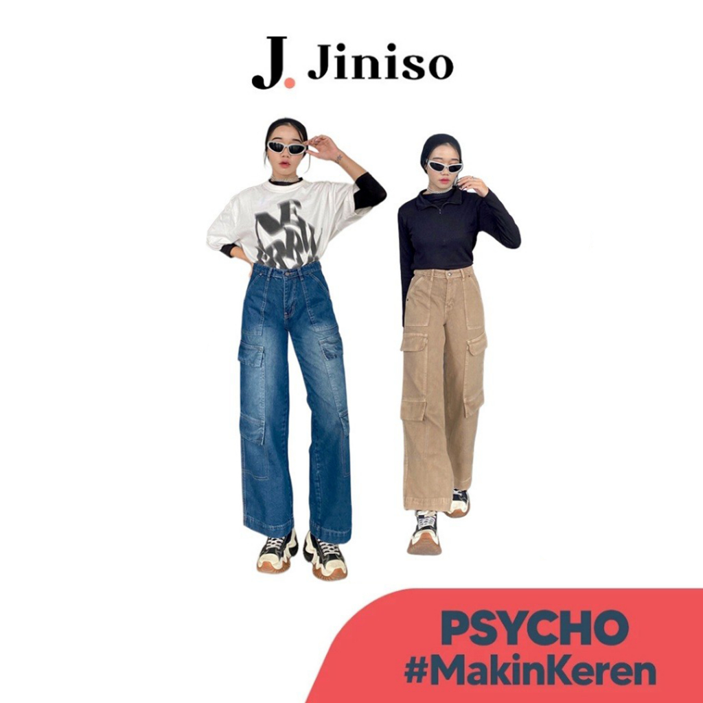 JINISO - Highwaist Cargo Psycho Jeans