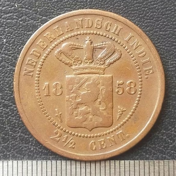 #69-BB. UANG KUNO / KOIN LANGKA / BENGGOL 2.5 CENT TAHUN 1858