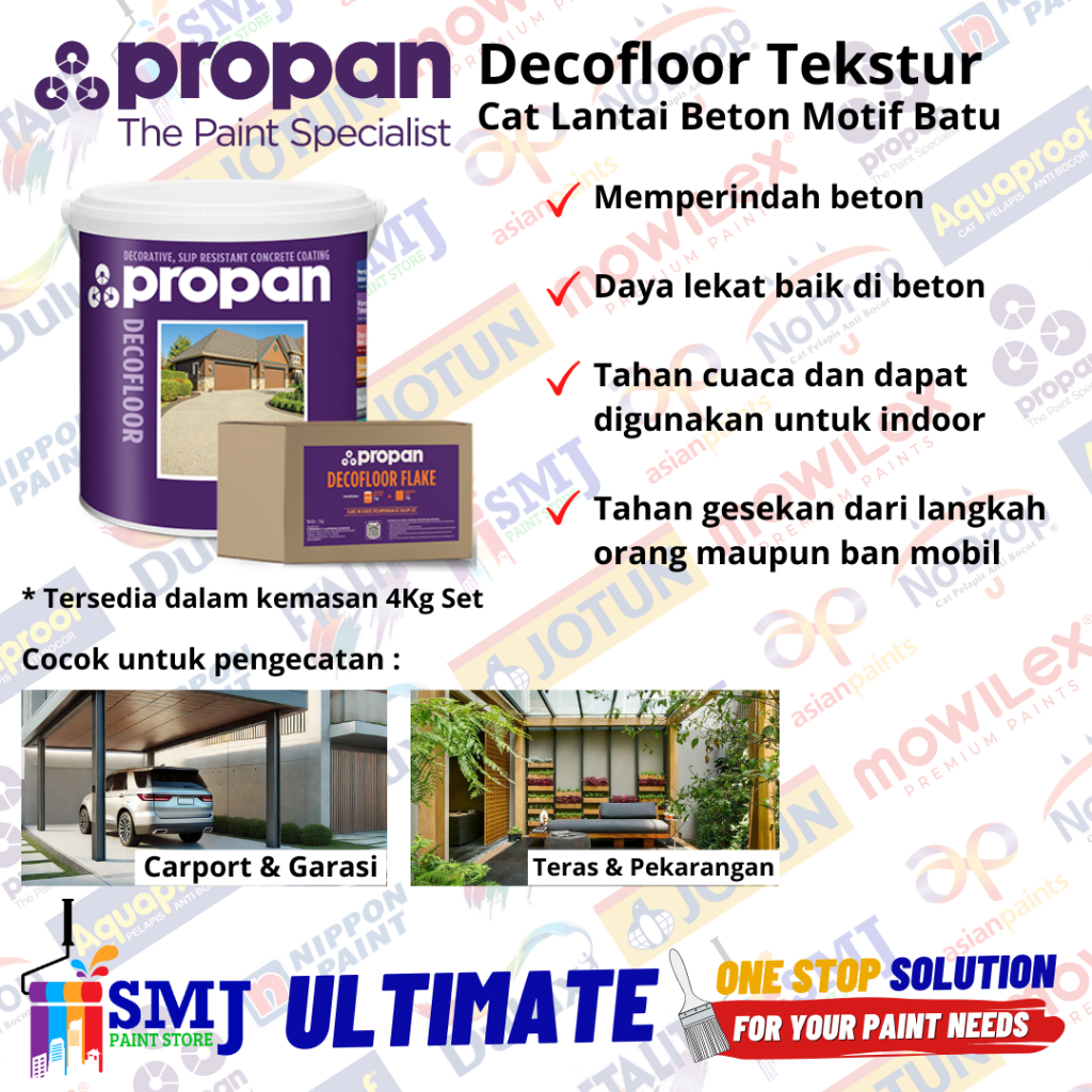 Cat Tekstur Lantai Beton Garasi anti slip PROPAN DECOFLOOR 4kg
