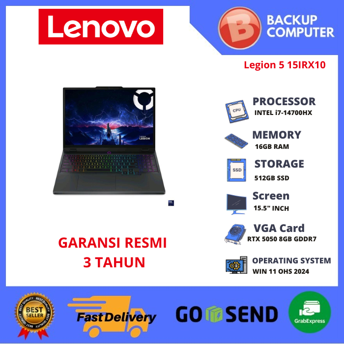 LAPTOP Legion 5 15IRX10 - 83LY00HLID Intel i7-14700HX 16GB RAM/RTX 5050 8GB