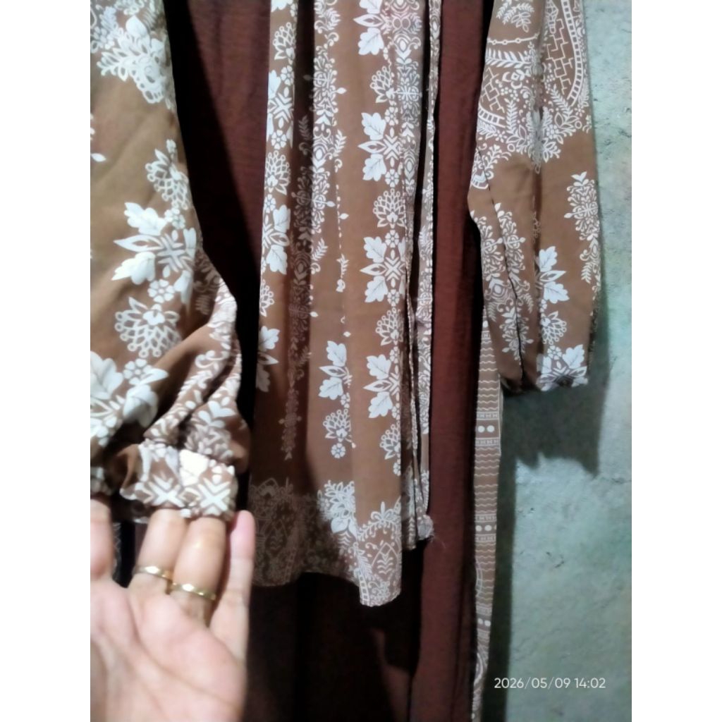 Set gamis crinkle+syakila jumbo