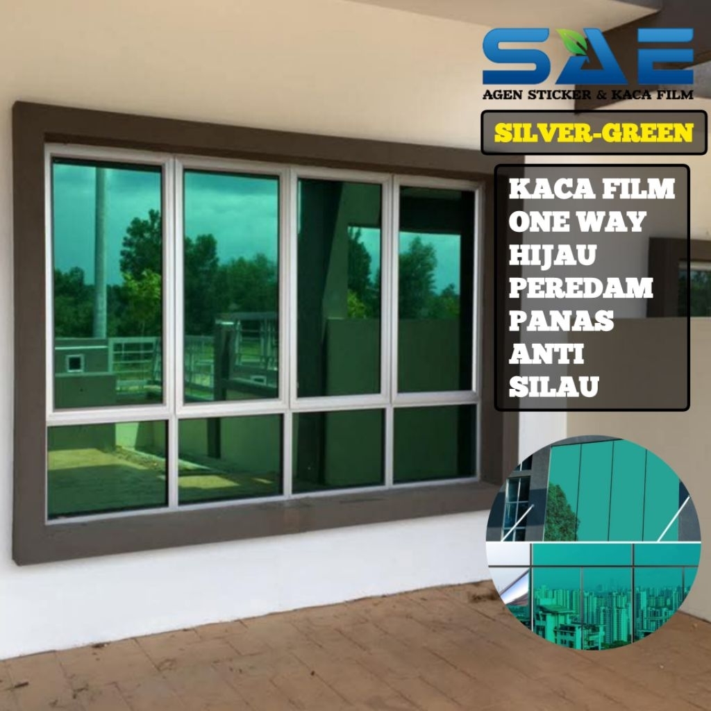 Sticker Kaca Film One Way Hijau