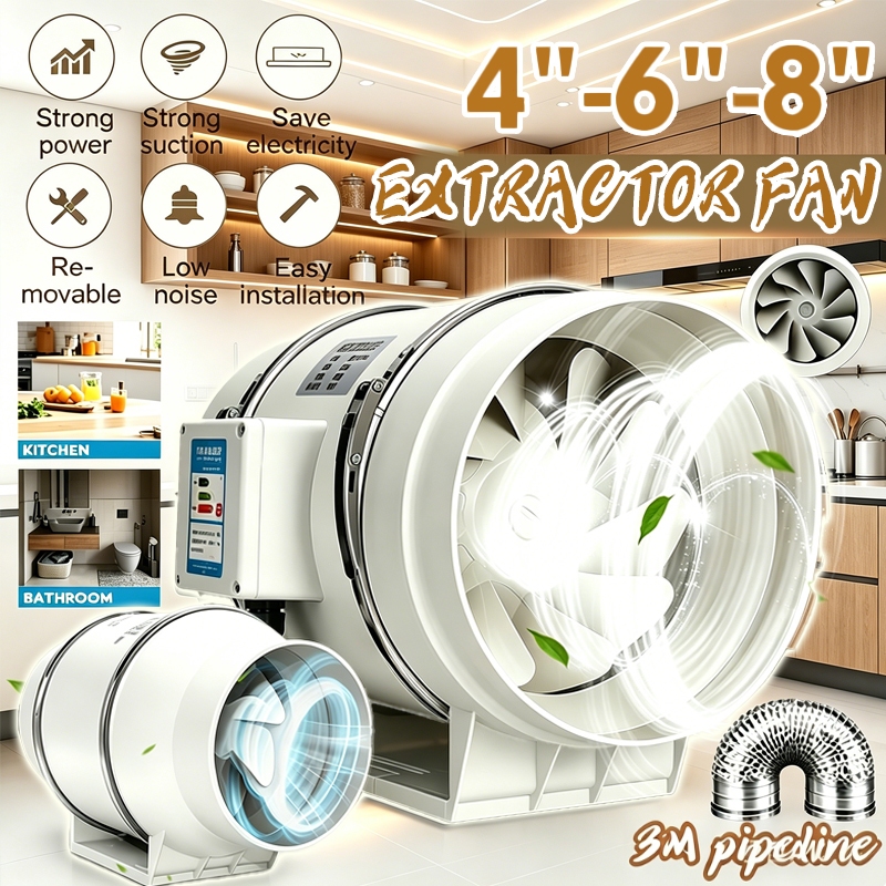 inline duct exhaust fan dinding blower angin 4 "6" 8 "kipas angin dinding Blower Angin Ekstraktor Ki