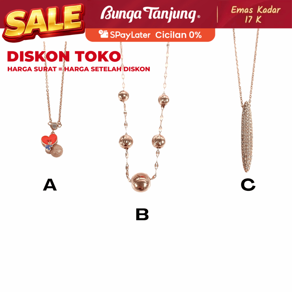 KALUNG VAR 56 - EMAS 17K - BUNGA TANJUNG GOLD