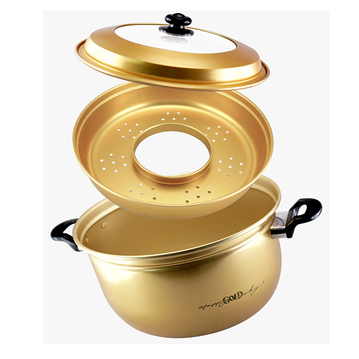 Panci Kuali Bakso Happy Gold Lucky Diameter 34 cm/ Panci Sarangan /Panci susun Bakso/Dndang Bakso