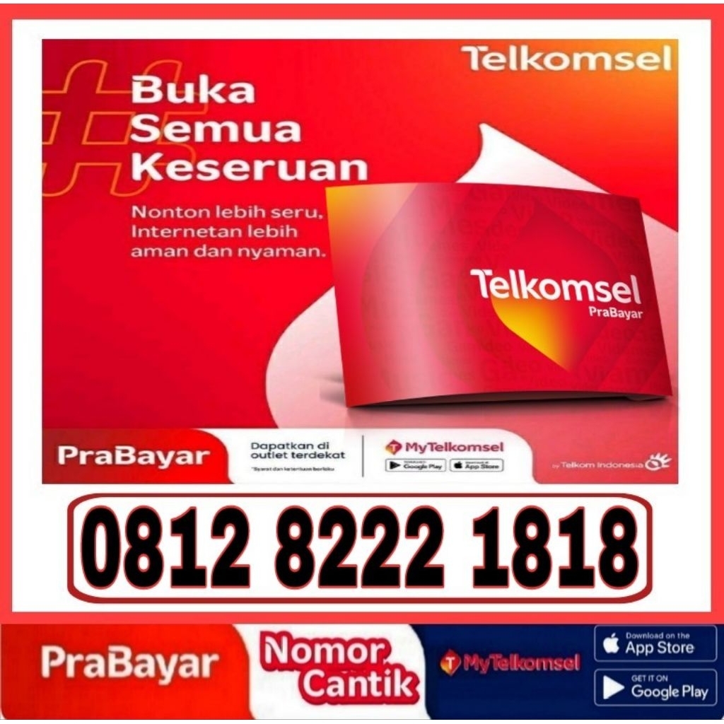 Nomor Cantik Telkomsel Simpati 4G Lte 1818 - O812 8222 1818