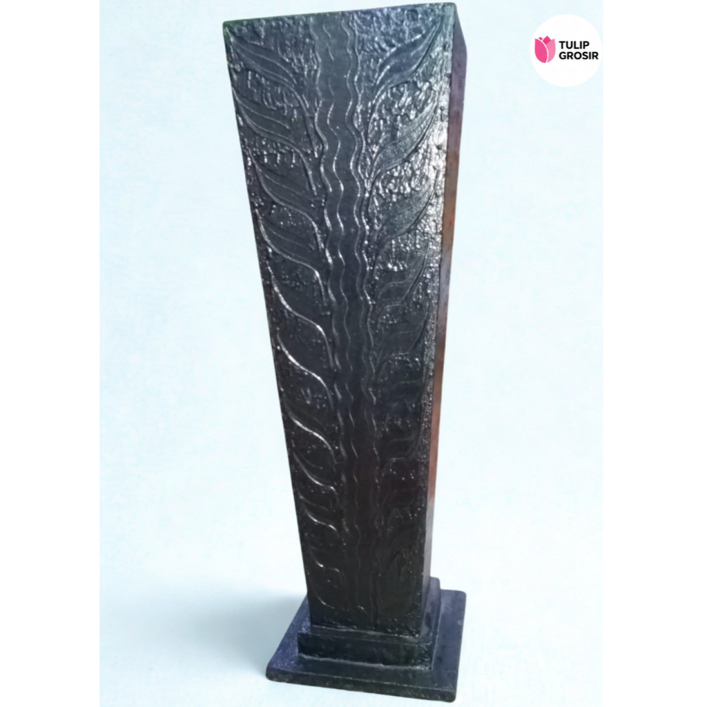 Vas kayu hitam Besar 62 cm | Motif | Premium | Semarang Tengah