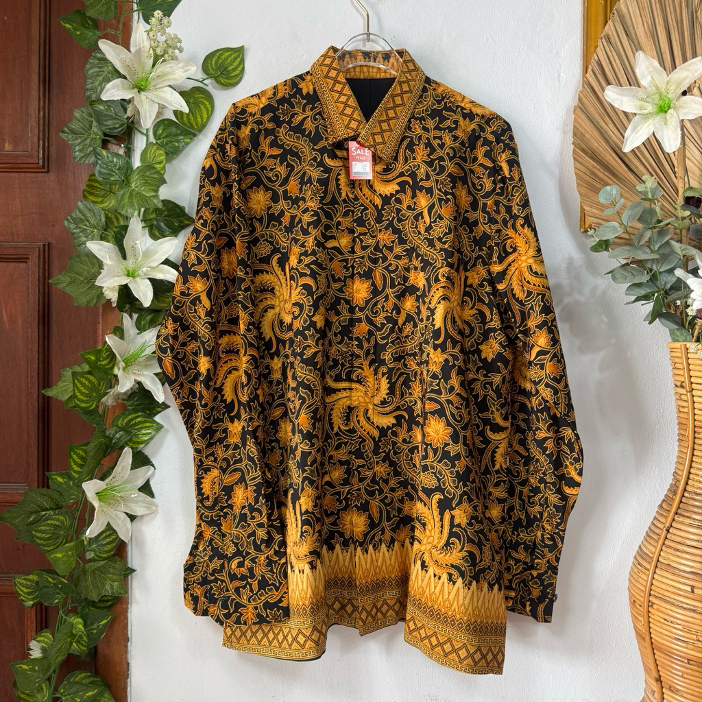 Kemeja Pria Batik mustard hitam