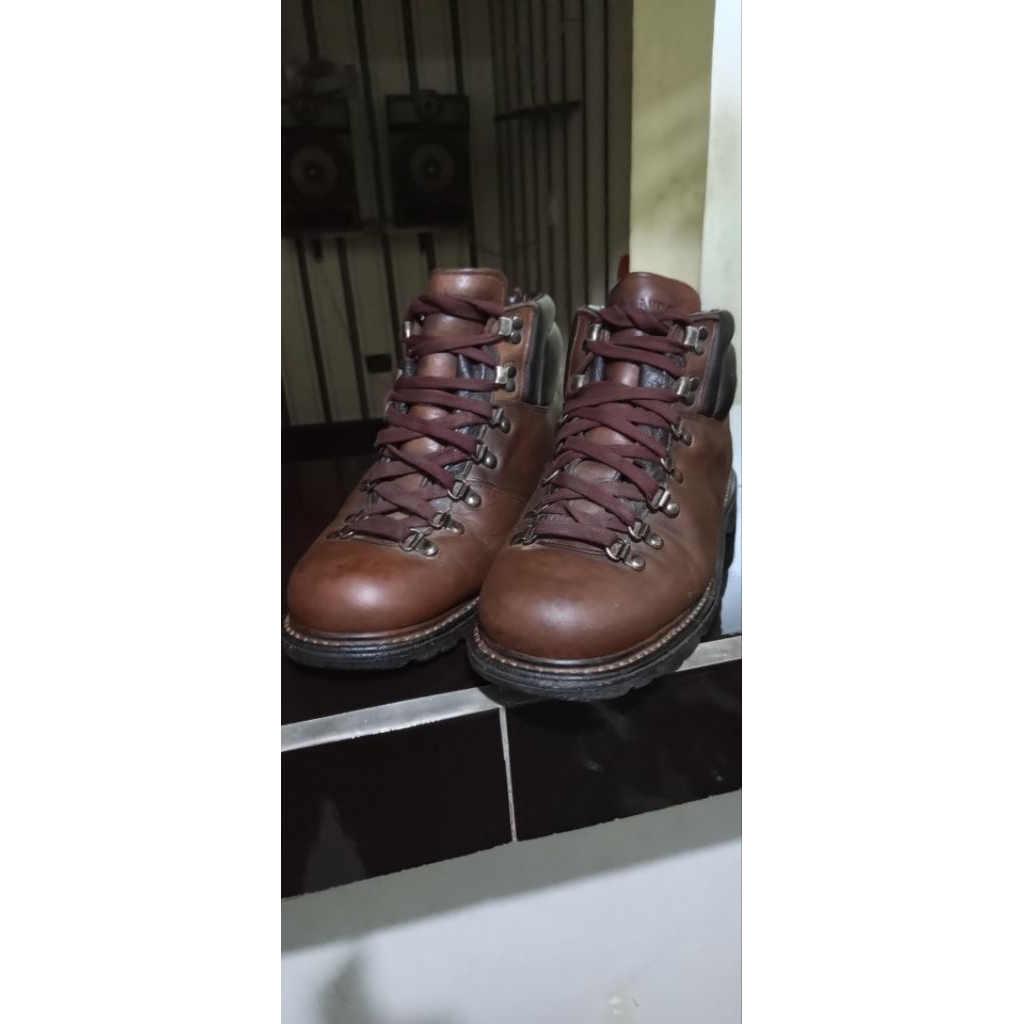 sepatu kulit second monkey boot  elcanto trekking hiking outdoor inland full leather brown tough hig