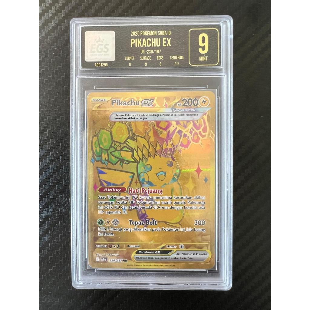 Pikachu EX – Ultra Rare UR 236/187 (Indonesian SVBA) EGS Graded 9 Mint • Original Pokémon TCG