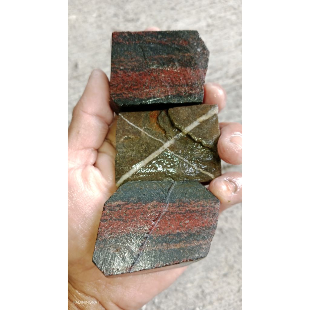 Bahan Akik Badar Besi Merah & Tapak Jalak Jumbo