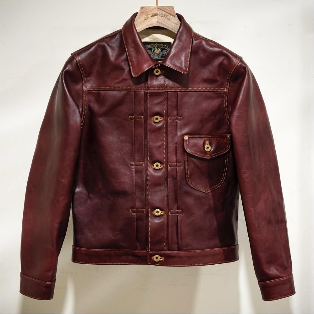 Double Helix Western Cowboy Teacore Horsehide Leather Jacket Made In Japan