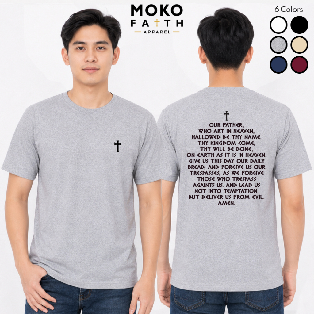Kaos Rohani Kristen Katolik Doa Bapa Kami Cotton 20s Premium | Kaos Gereja Adem Tebal Halus | Kaos P
