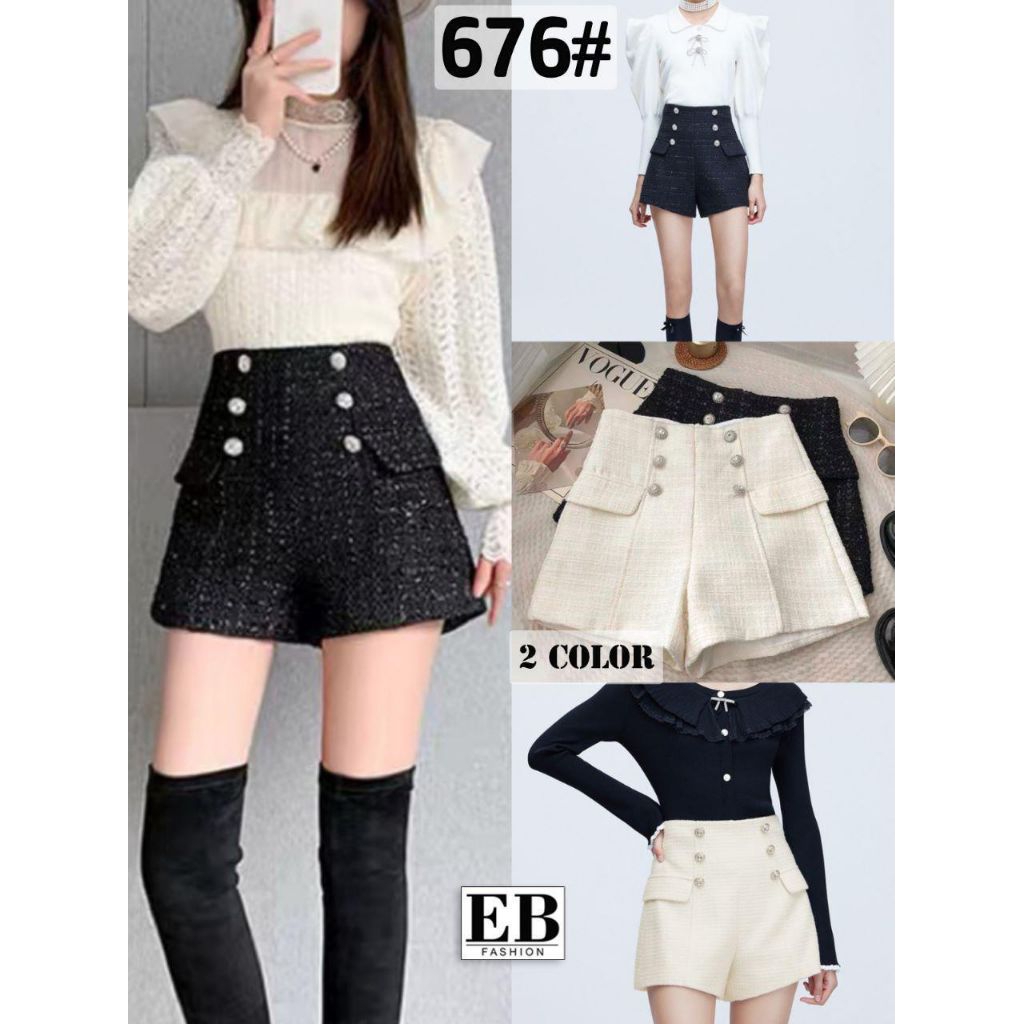 Rokcel tweed Putih 76 rok Celana Mini Korean Women /Rok celana Mini Skirt Rok Pendek Polos
