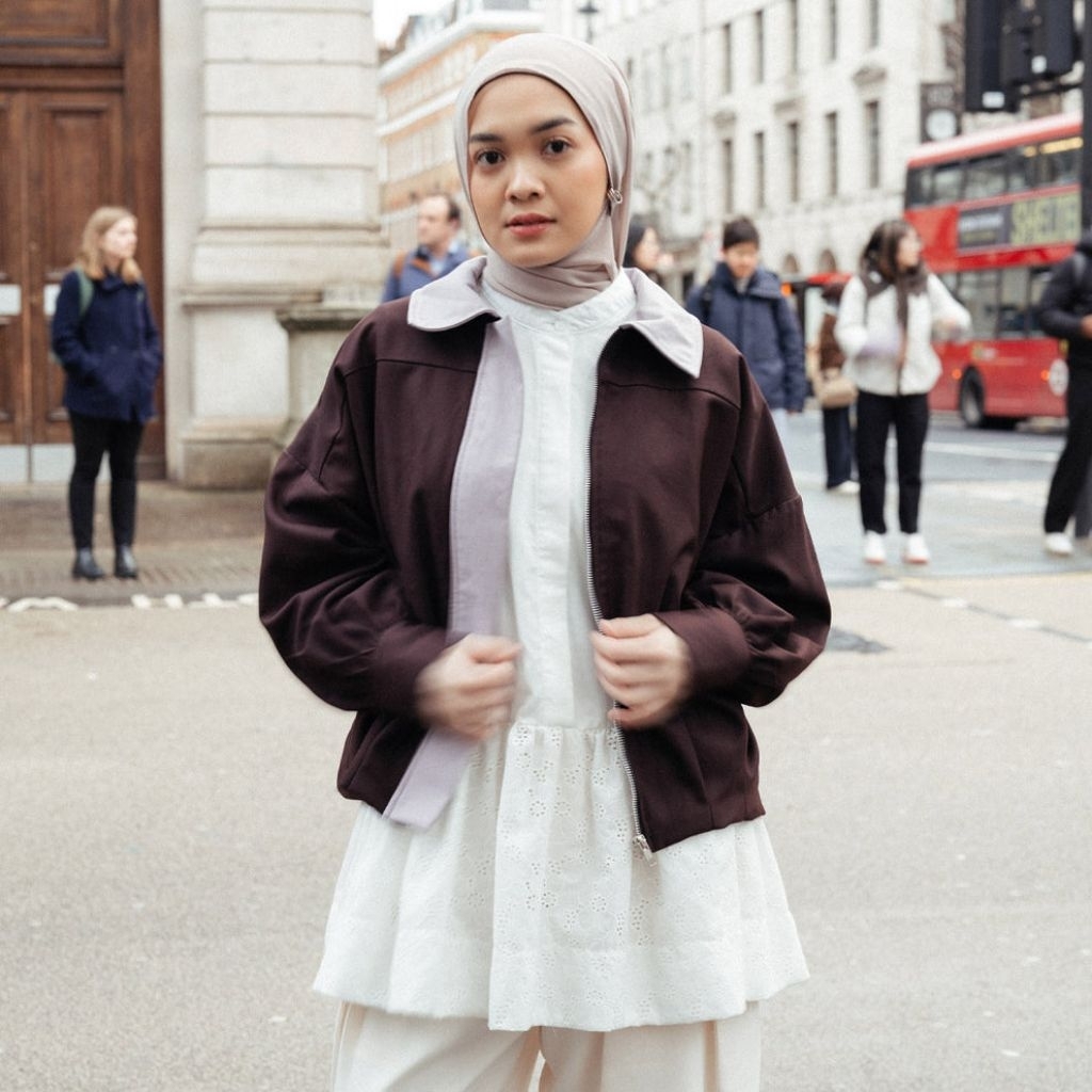 VELUNA DARK BROWN OUTER by Hijabchic Official X Haidee Orlin