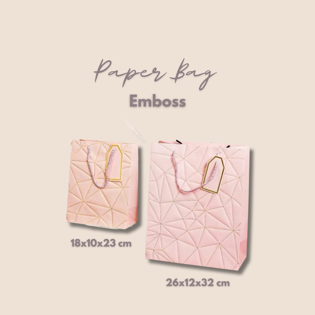 Paper Bag Premium Motif Emboss - Souvenir goodi bag - Paper Bag Hijab