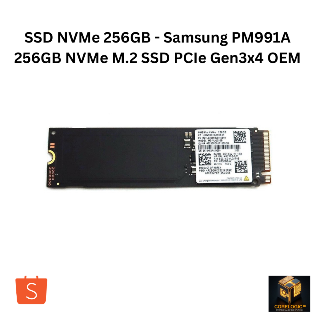 SSD NVMe 256GB - Samsung PM991A 256GB NVMe M.2 SSD PCIe Gen3x4 OEM