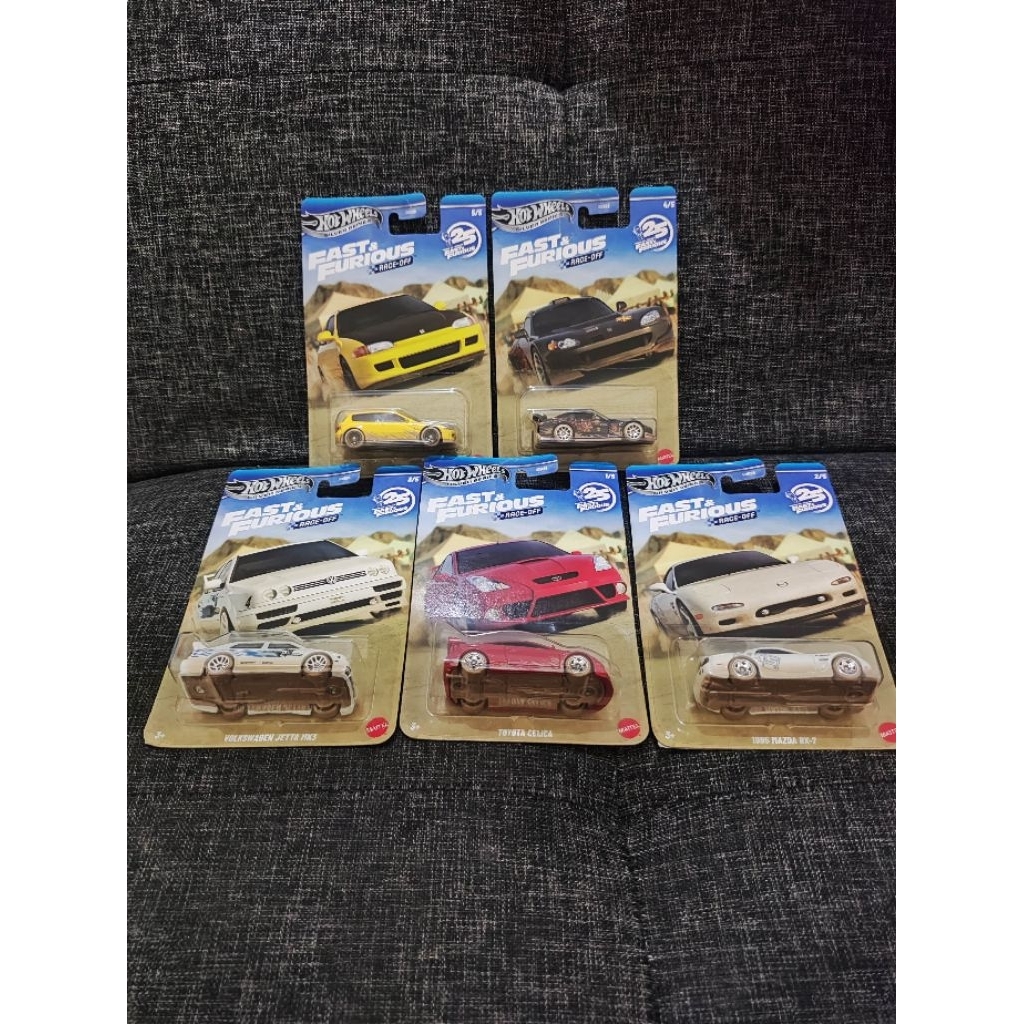 hotwheels fnf race off honda civic s2000 jeta celica rx7 1set