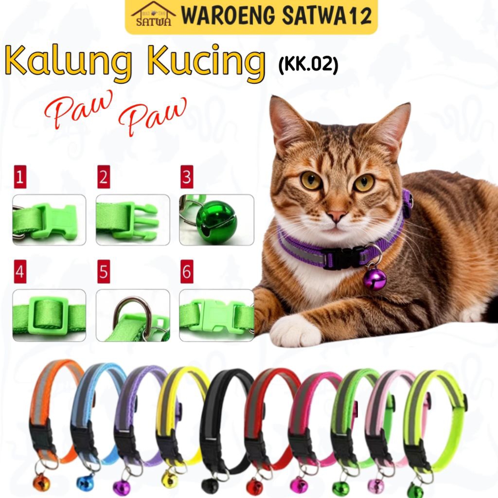 (KK.02) Kalung kucing anjing musang berang berang kelinci lucu kalung anabul kalung lonceng unik adj