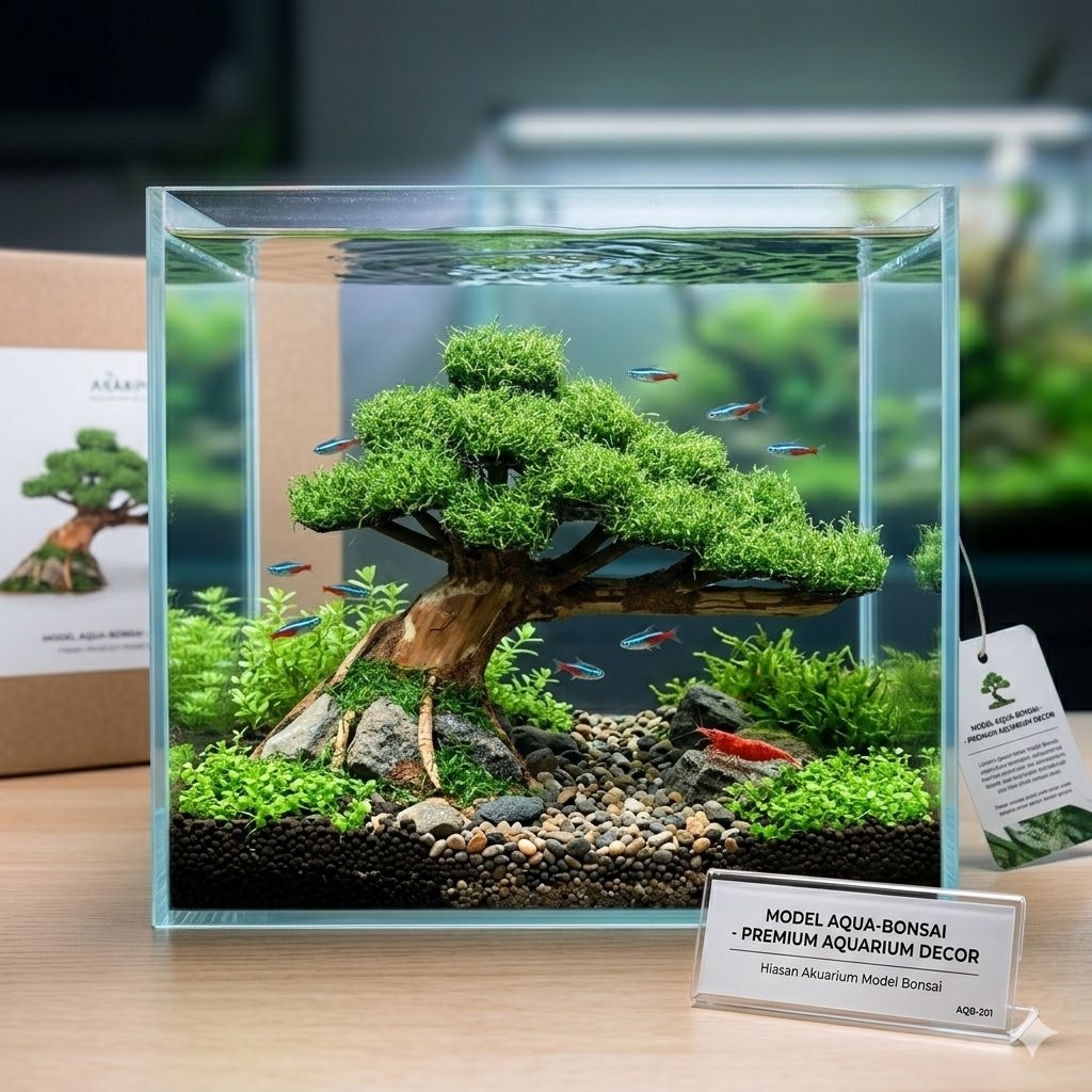 bonsai aquascape daun sintetis