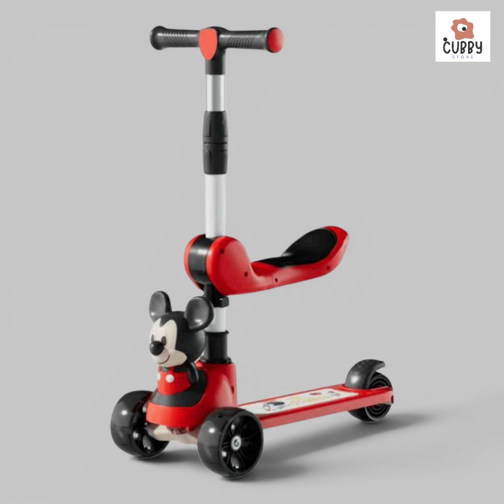 Skuter Anak Roda 3 Ada Dudukan + Lampu dan Music | Scooter Otoped Anak Ready