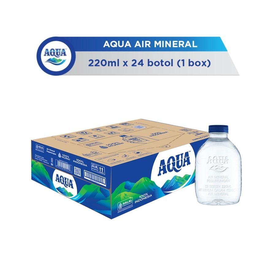 Aqua Tuyul Mini 220ml 24 Botol - Alami, Menyegarkan, Siap Minum