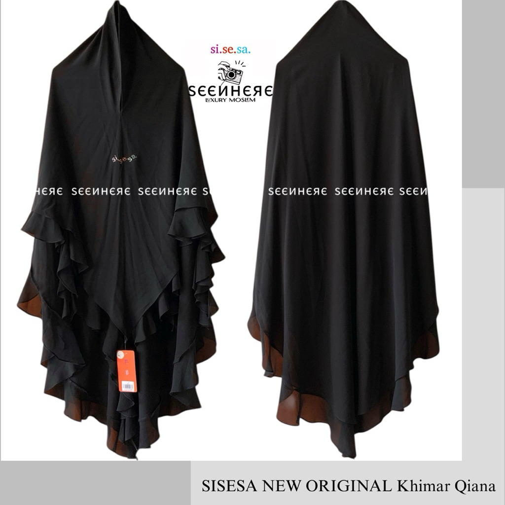 SISESA NEW ORIGINAL GUARANTEED - Khimar Qiana Black