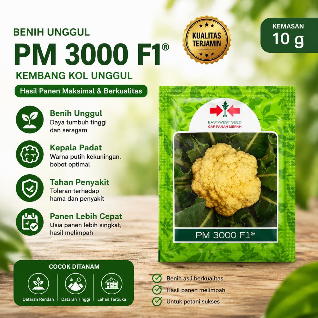 Benih Bunga Kol PM 3000 F1 || Benih Bungkul PM 3000