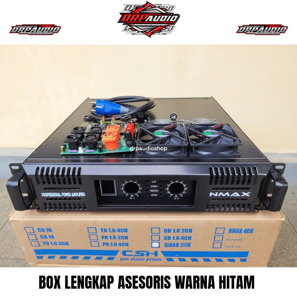 Box Power Amplifer Rakitan Nmax Hitam Model Built Up Bahan Super Tebal Lengkap Asesoris