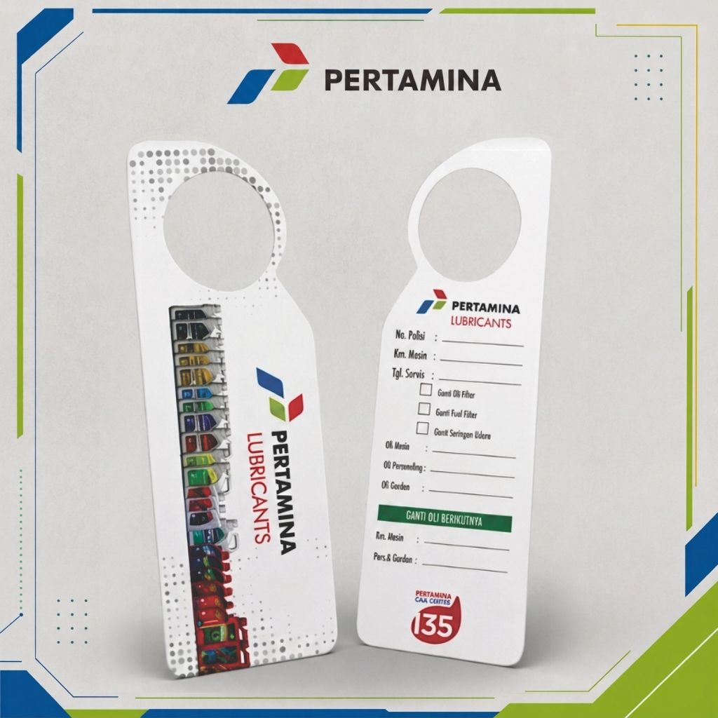KARTU GANTI OLI PERTAMINA || Kartu pengingat pergantian oli Berikutnya Untuk Mobil & Motor