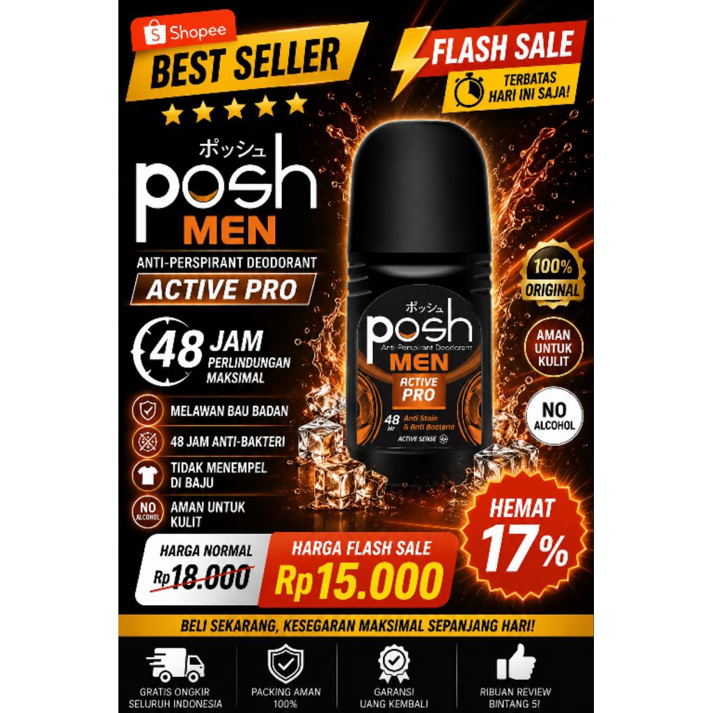 POSH Men Active Pro Deodorant 50ml POSH MEN ORANGE