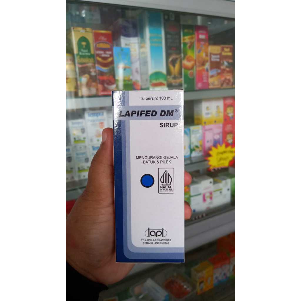 LAPIFED DM SIRUP 100 ML Menyembuhkan Batuk Kering Batuk Alergi Pilek dan Hidung Tersumbat
