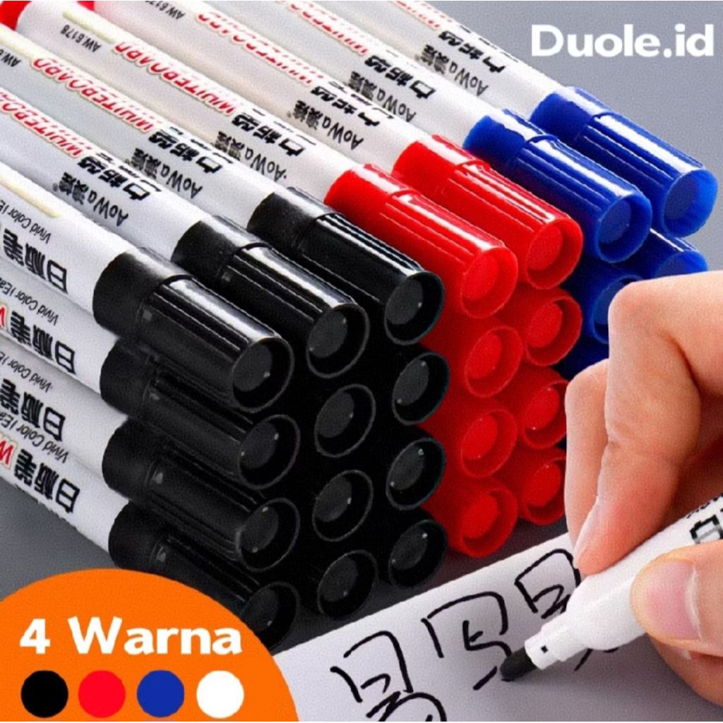Spidol Whiteboard Marker Papan Tulis Putih Bisa Dihapus (Hitam, Biru, Merah)