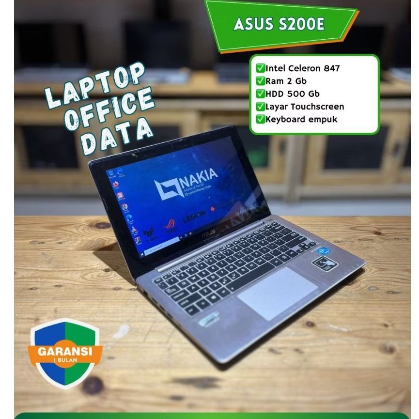 ASUS S200E Intel Celeron 847Ram 2 Gb HDD 500 Gbl ayar Touchscreen Keyboard empuk