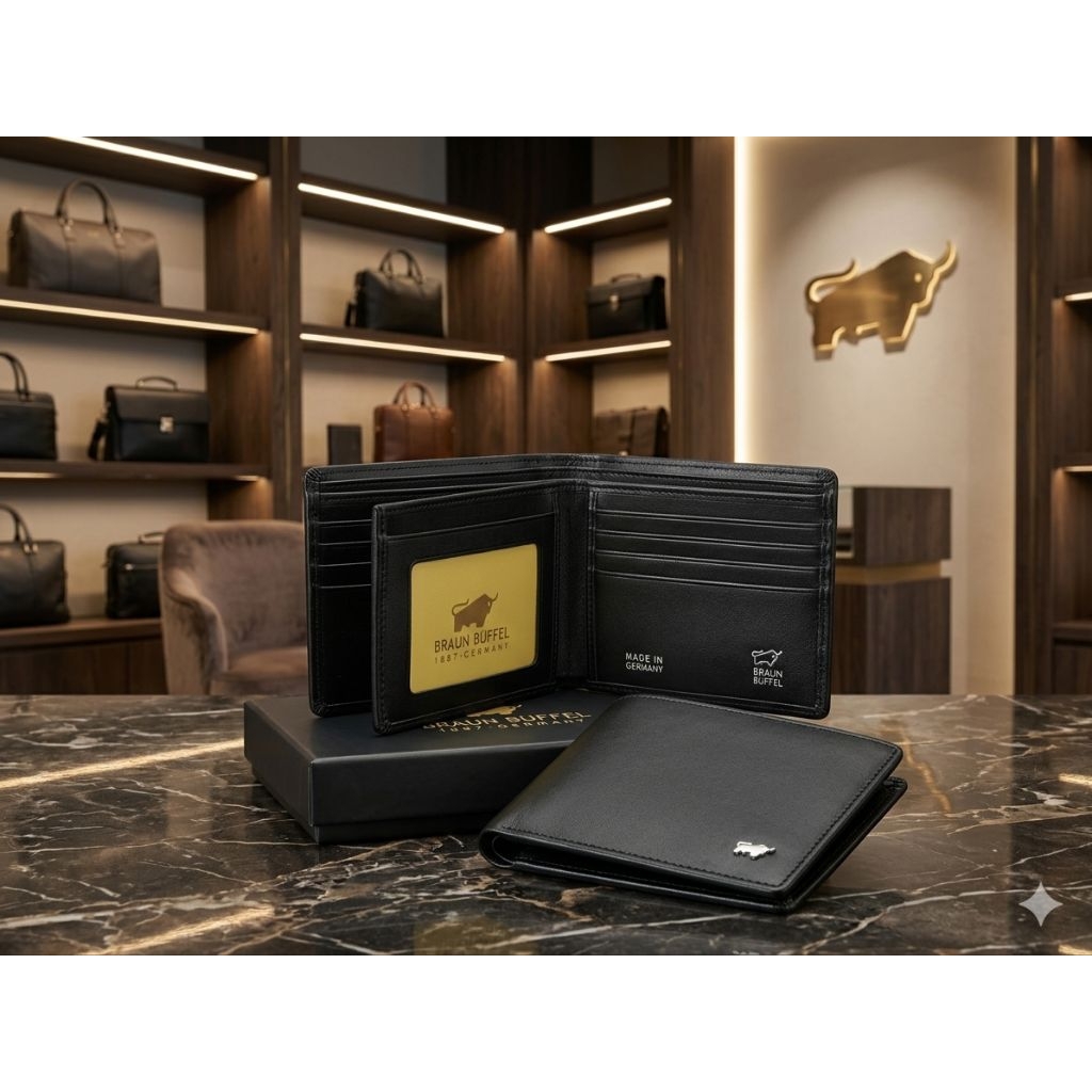 Original  Dompet Pria Kulit Asli - Model 3D(3 Dimensi) Black BB 3138