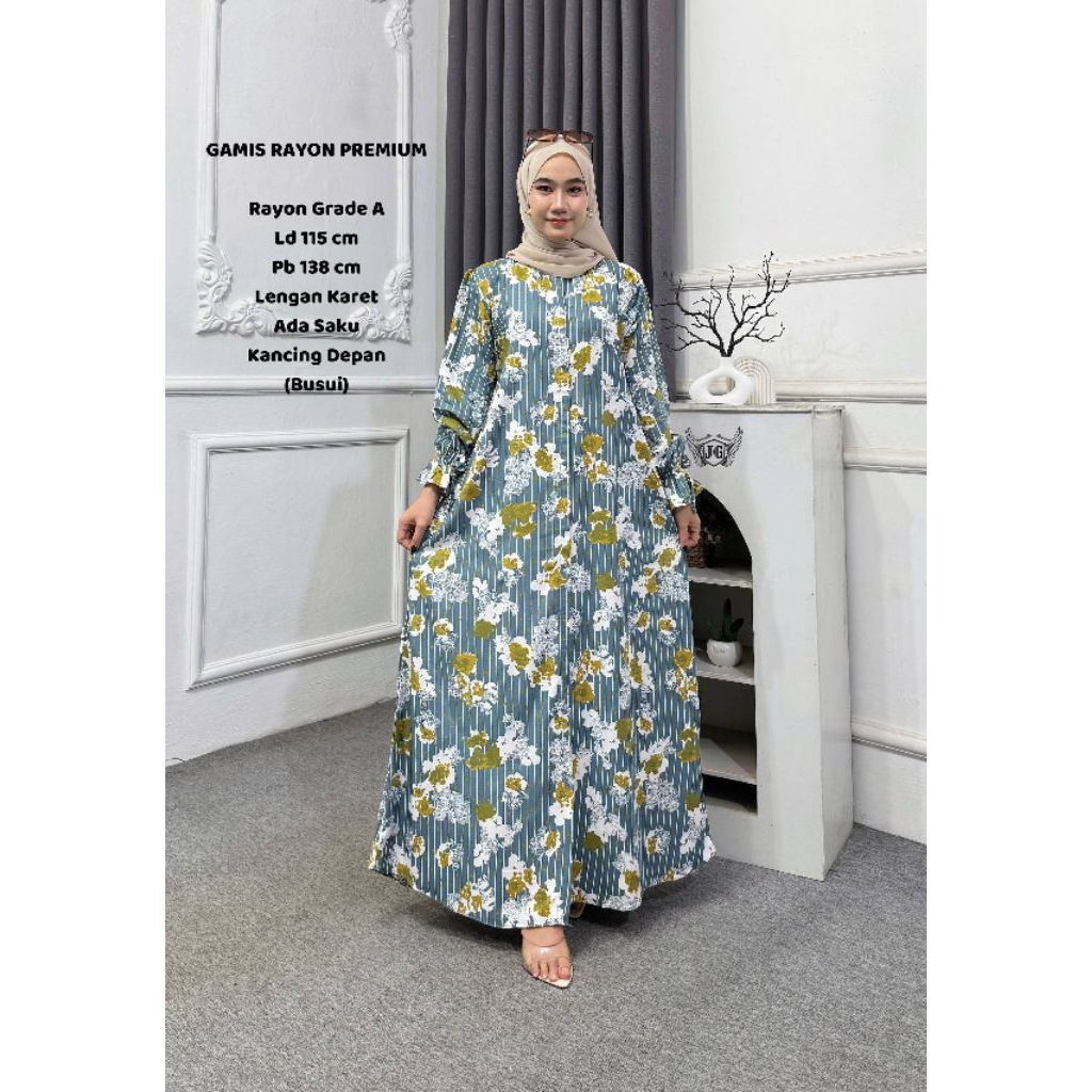 Gamis Keysa Jumbo Bahan Rayon Twill Premium Kekinian