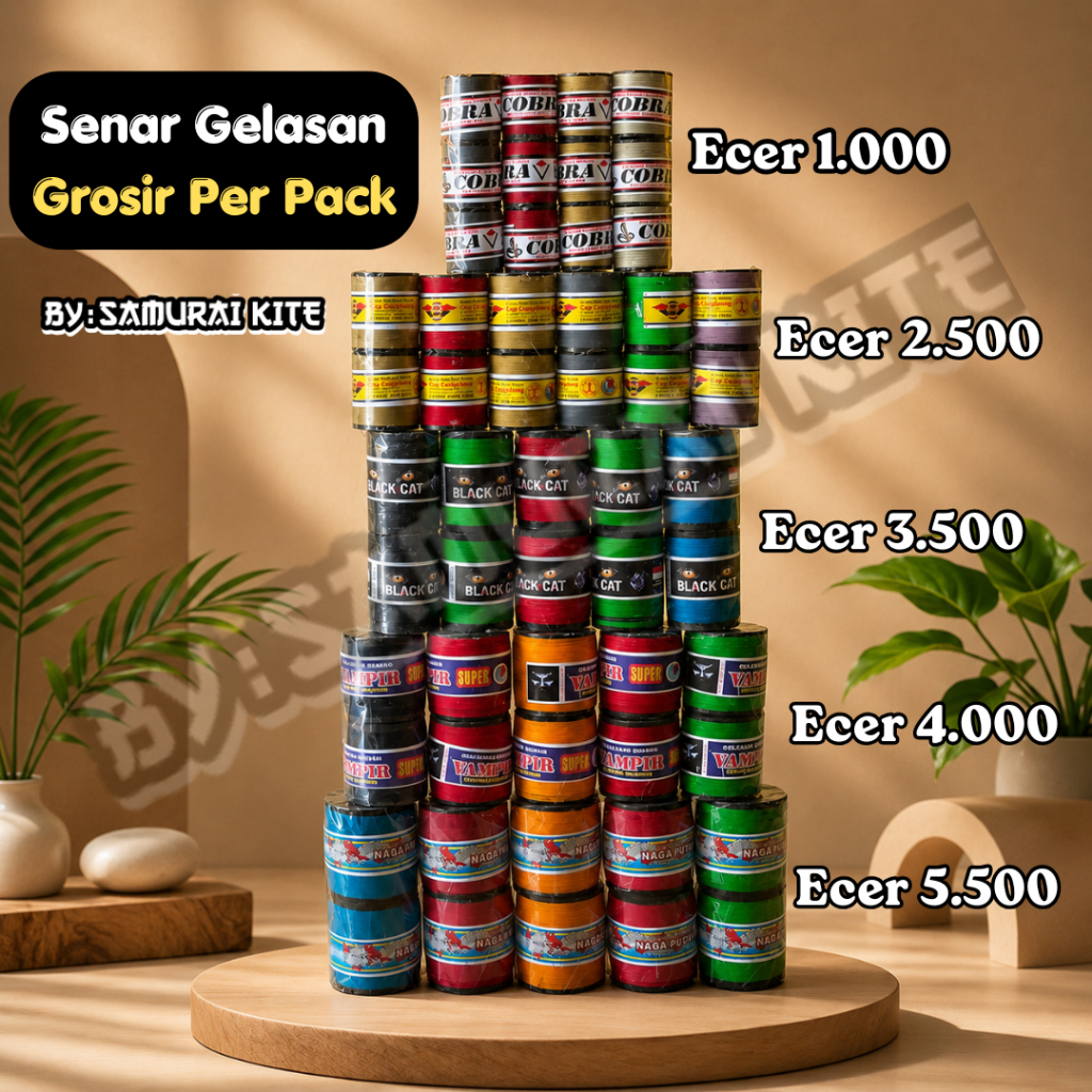 TERLARIS Senar Gelasan Layangan Isi 10 Dan 12 Ecer 1Rb-5Rb -Benang Layangan-Senar Layangan By Samura