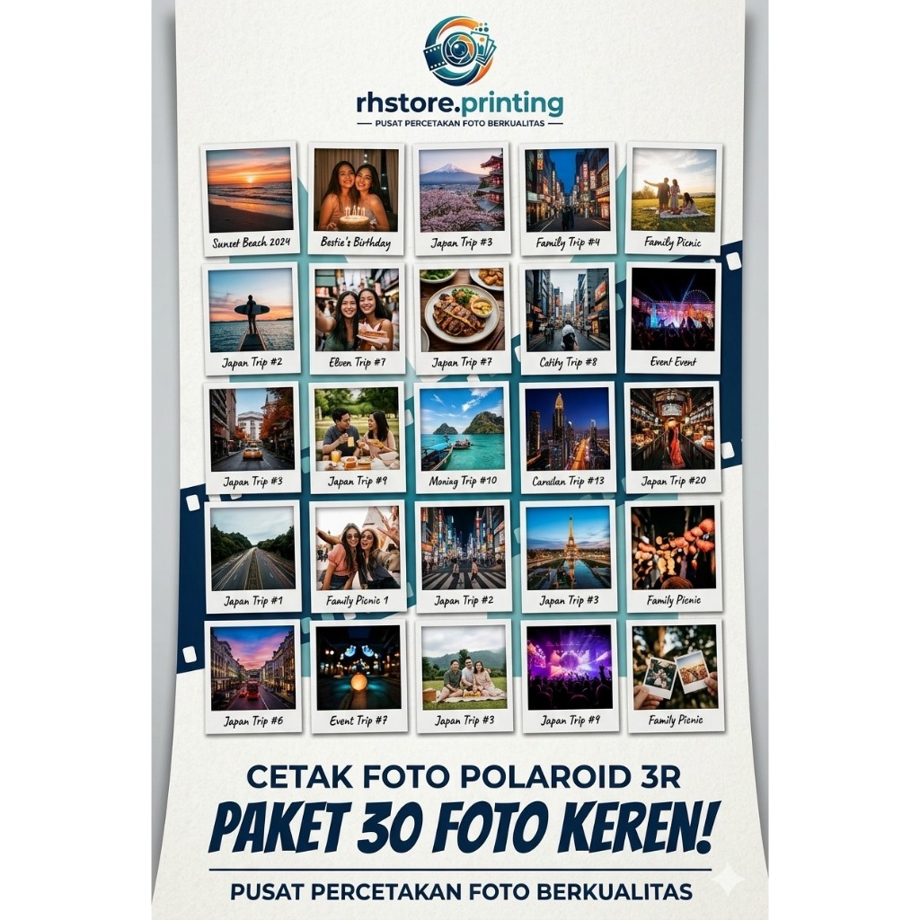 CETAK FOTO POLAROID 3R 30FOTO MURAH