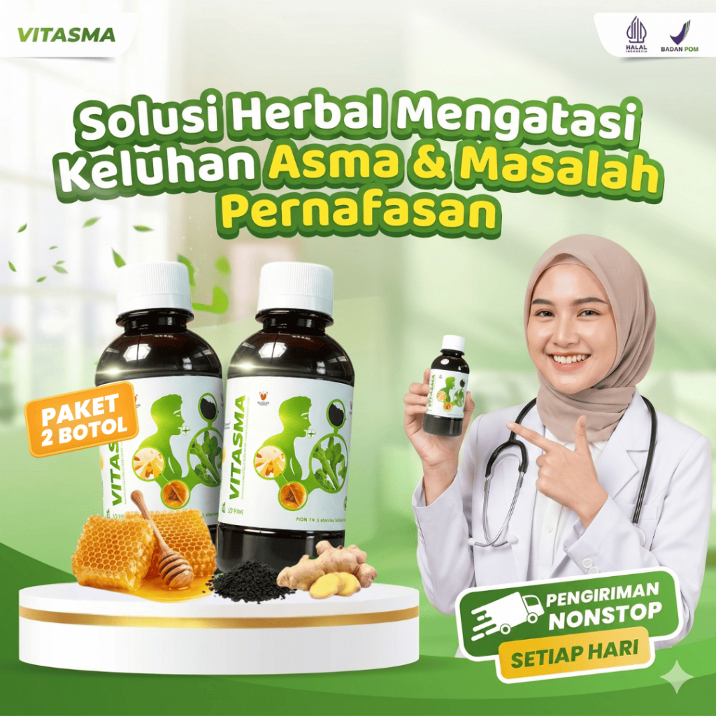 Vitasma Asma Original 2 Botol Obat Vitasma Obat Batuk Menahun MADU ASMA