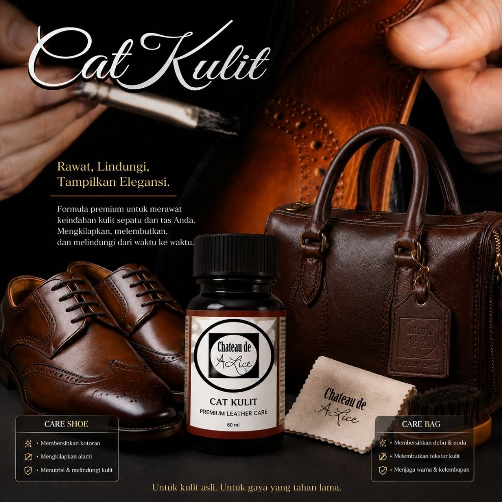 Cat sepatu kulit  / cat tas kulit / cat jok kulit / cat kulit/ pewarna kulit / leather Paint / peral