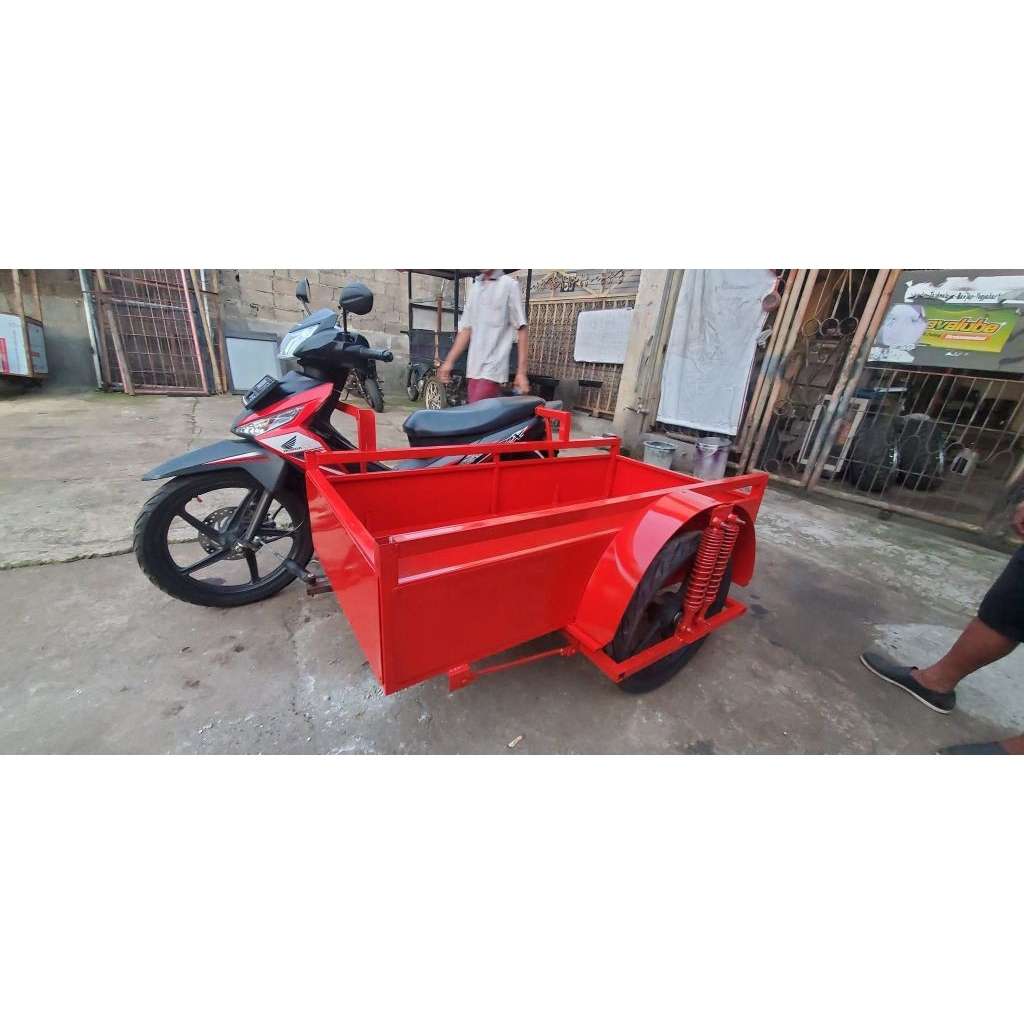 Sespan Gerobak Samping Kereta Samping Bentor Angkut Barang Gerobak Galon